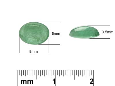 Smaragd, Ovaler Cabochon, 8 X 6 mm - Standard Bild - 4