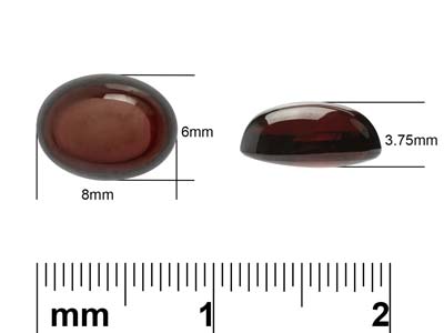 Granat, Ovaler Cabochon, 8 X 6 mm - Standard Bild - 4