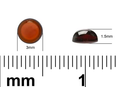Granat, Runder Cabochon, 3 mm - Standard Bild - 4