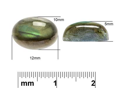 Labradorit, Ovaler Cabochon, 12 X 10 mm - Standard Bild - 4