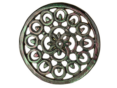 Mutterperle Grau, Filigrane Scheibegroes Modell, 30 MM