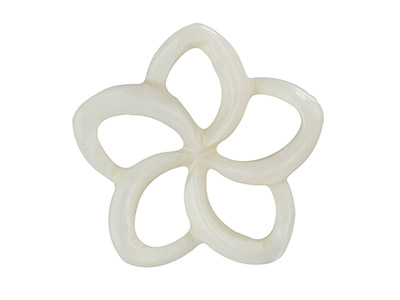 Weies Perlmutt, Filigrane Blume Klein, 14,25 MM