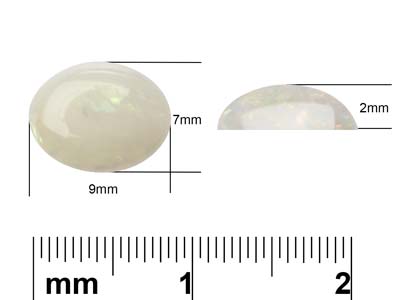 Opal, Ovaler Cabochon, 9 X 7 mm - Standard Bild - 3