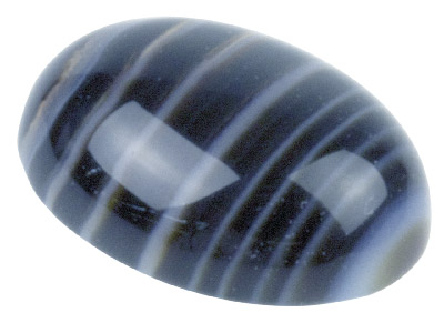 Onyx, Schwarz-weiß Gestreifter, Ovaler Cabochon, 8 x 6 mm - Standard Bild - 1