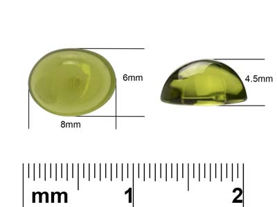 Peridot, Ovaler Cabochon, 8 X 6 mm - Standard Bild - 4