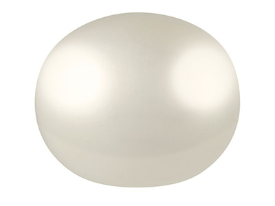 Süwasserperle Button Teilweise Gebohrt, 6,00 - 6,50 Mm, Wei, Pro Paar