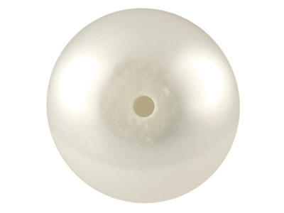 Süßwasserperle Button Halbgebohrt, 7,00 - 7,50 Mm, Weiß, Pro Paar - Standard Bild - 2