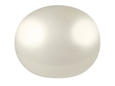 Süwasserperle Button Teilweise Gebohrt, 9,00 - 9,50 Mm, Wei, Pro Paar