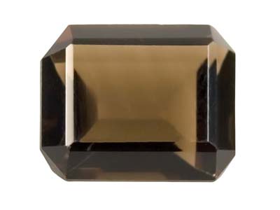 Rauchquarz Im Smaragdschliff, 14 X 10 MM