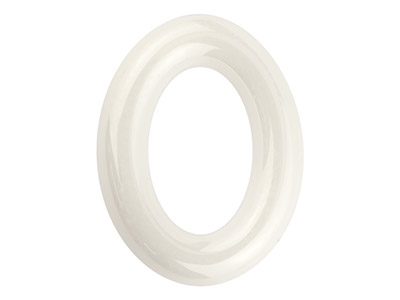 Keramik, Ovale Form, 13 x 10 mm, Weiß - Standard Bild - 1