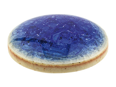 Keramik, Runder Cabochon, 19 mm, Crackle-finish, Blau - Standard Bild - 2