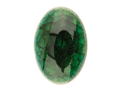 Keramik, Ovaler Cabochon, 18x13mm, Crackle-finish, Grün