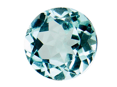 Behandelter Himmelblauer Topas, Rund 2 MM