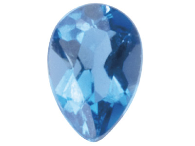 Behandelter Londoner Blautopas, Birnenförmig 6 X 4 MM