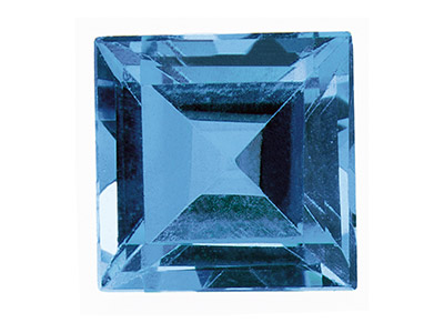 Topas Blau London Behandelt, 5 MM Quadratisch
