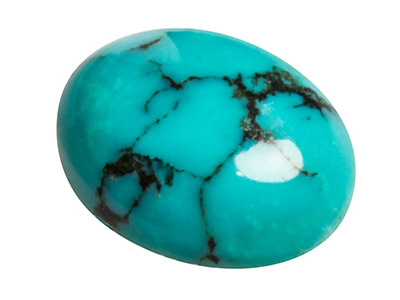 Chinesischer Matrix-türkis, Ovaler Cabochon 10x8mm