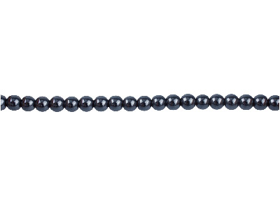 Halbedelsteinperlen, Rund, Strang 40cm, 4mm, Hämatit
