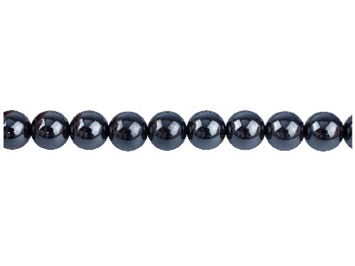 Halbedelsteinperlen, Rund, Strang 40cm, 8mm, Hämatit