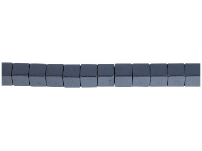 Halbedelsteinperlen, Würfel, Strang 40cm, 6mm, Hämatit