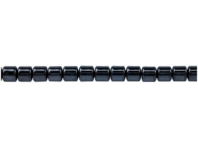 Halbedelsteinperlen, Walzenförmig, Strang 40cm, 6mm, Hämatit