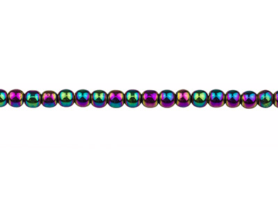 Regenbogen Elektrolytischer Hämatit, Runder Halbedelstein 4 Mm, Strang38-39 Cm