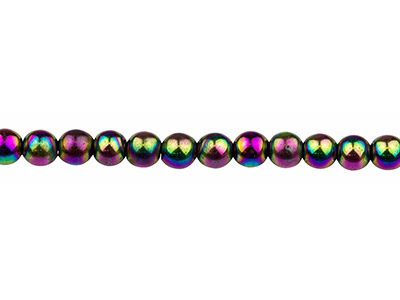 Regenbogen Elektrolytischer Hämatit, Runder Edelstein 6 Mm, Strang 38-39 Cm