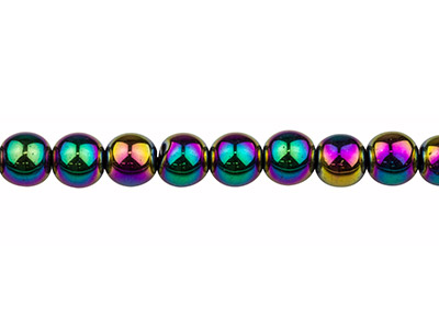 Elektrolytischer Hämatit Regenbogen, Feiner Runder Stein 8 Mm, Strang 38-39 Cm