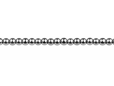 Hämatit Elektrolytisch Silber, Edelstein Rund 4 Mm, Strähne 38-39 Cm