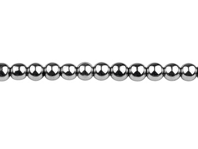 Hämatit Elektrolytisch Silber, Feiner Runder Edelstein 6 Mm, Strang 38-39 Cm