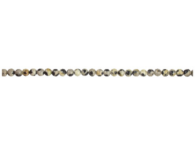 Dalmatiner Jaspis, Feiner Runder Stein 4 Mm, Strang Von 38-39 Cm