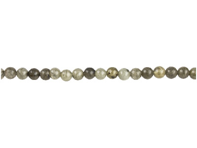 Labradorit, Feiner Runder Edelstein4 Mm, 40 Cm Langer Strang