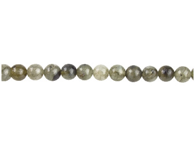Labradorit, Feiner Runder Stein 6 Mm, 40 Cm Langes Strang