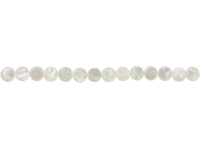 Perlmutt, Flacher Runder Edelstein 10 X3 Mm, 40 Cm Langer Strang