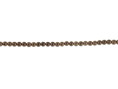 Rauchquarz, Runder Edelstein 4 Mm, 40 Cm Langer Strang
