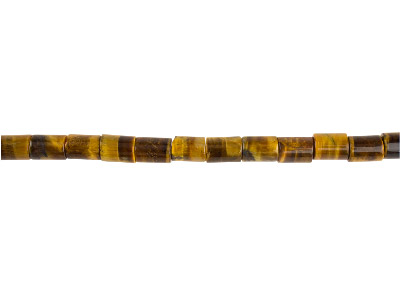 Halbedelsteinperlen, Röhrchenform, Strang 40 cm, 6x 8 mm, Tigerauge - Standard Bild - 1