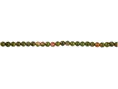 Unakit, Runder Edelstein 4 Mm, 40 Cm Langer Strang