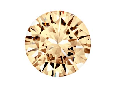 Preciosa Cubic Zirconia, The Alpha Round Brillant, 1mm, Champagnerfarben