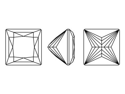 Preciosa Cubic Zirconia, Square Princess, 3 X 3 mm, Weiß - Standard Bild - 4