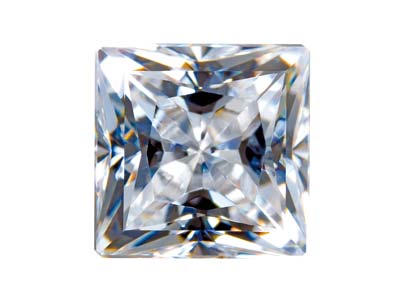 Preciosa Cubic Zirconia, Square Princess, 5 X 5mm, Wei