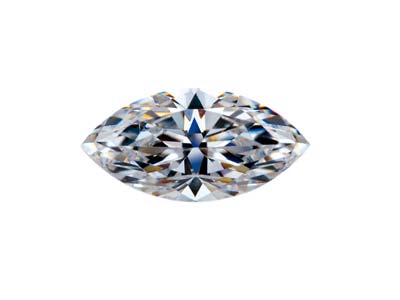 Preciosa Cubic Zirconia, Marquise Diamant, 5 X 2,5 mm, Weiß - Standard Bild - 1