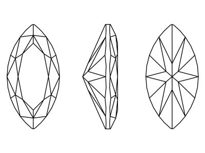 Zirkoniumoxid, Marquise, 5 X 2,50 Mm, Weiß, Preciosa - Standard Bild - 2