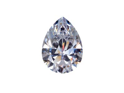 Preciosa Cubic Zirconia, Pear Diamond, 7 X 5mm, Wei