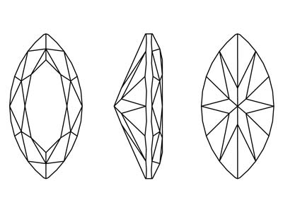 Preciosa Cubic Zirconia, Marquise Diamant, 8 X 4 mm, Weiß - Standard Bild - 2