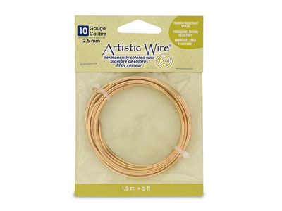 Beadalon Artistic Wire, Drahtstärke 10 Awg , Anlaufbeständig, 1,5 m, Messing - Standard Bild - 1