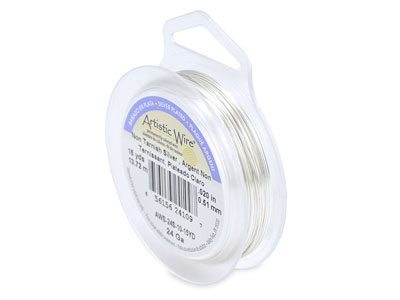 0,51 MM Versilberter Kupferdraht, Artistic Wire Von Beadalon, 13,70 M Spule - Standard Bild - 1