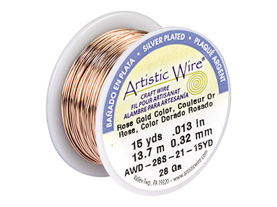 Beadalon Artistic Wire 28 Gauge Sil Pltd Rose Gold Colour 13.7m - Standard Bild - 1