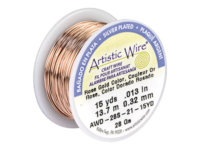 Rosa Versilberter Draht 0,32 Mm, Artistic Wire Von Beadalon, 13,70 M Spule