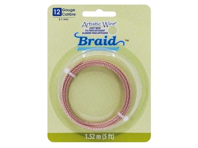 Beadalon Artistic Wire StÄrke 12. Runde Schnur, RosÉgold, 1,5m