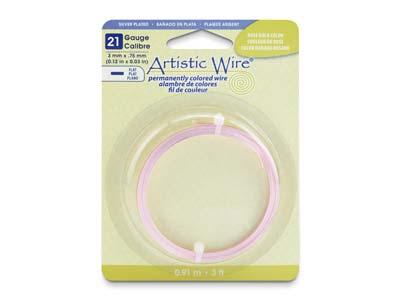 Flacher Kupferdraht 0,75 X 3 Mm, Farbe Rosa, Artistic Wire Von Beadalon, 0,91 Meter