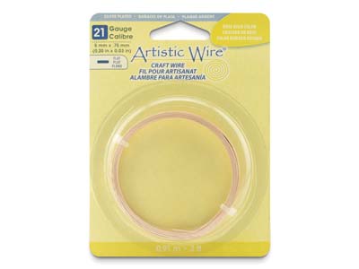 Flacher Kupferdraht 0,75 X 5 Mm, Farbe Rosa, Artistic Wire Von Beadalon, 0,91 Meter